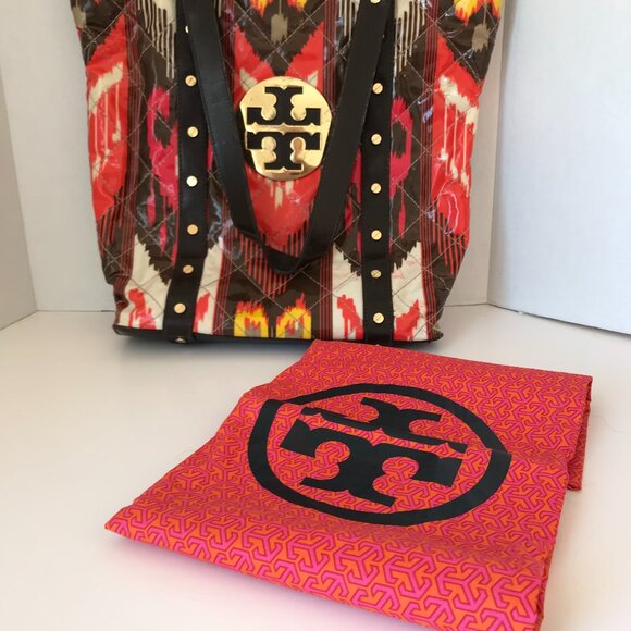 Vintage Tory Burch Coated Canvas Tote - Picture 1 of 6